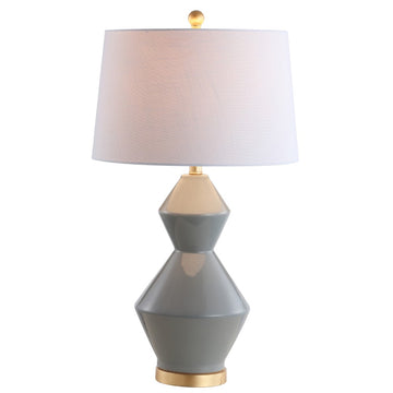 Alba 29" Geometric Ceramic/Metal LED Table Lamp - JONATHAN Y
